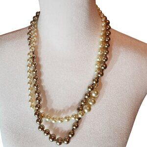J Crew Crewcuts Double-Strand Faux Pearl Necklace With Gold-Tone Clasp